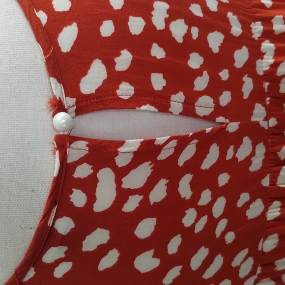 Cupshe The Gianna Dress women's Large dark orange spotted A-frame tiered dress - Picture 7 of 12